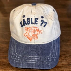 American Eagle Blue and off White Cap with Orange Tiger Logo
